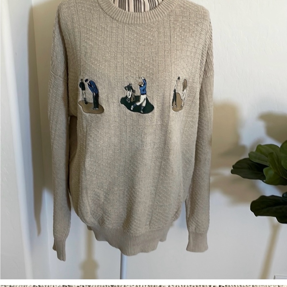 Vintage Nautica Embroidered Golf Sweater